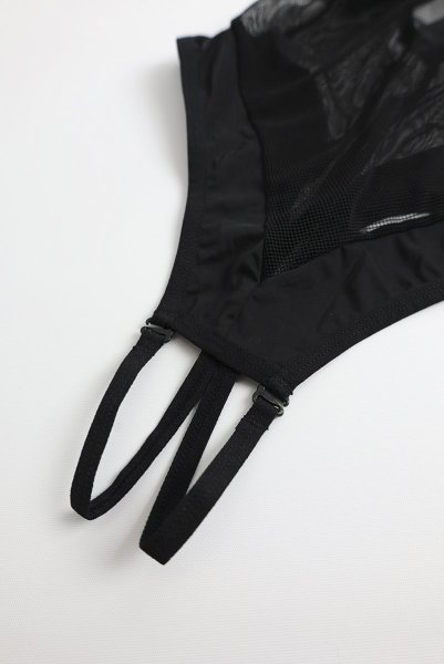 画像15: Nesari crl teddy | クロッチレステディ（ワイヤーなし・オープンクロッチ・シースルー・ブラック）  | Obsessive 高級Sexyランジェリー (15)