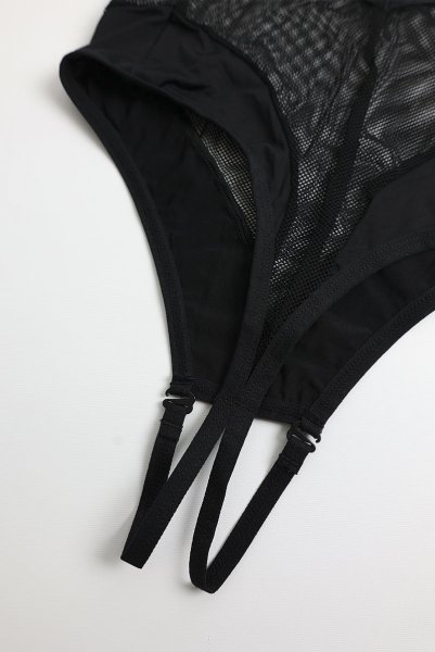 画像16: Nesari crl teddy | クロッチレステディ（ワイヤーなし・オープンクロッチ・シースルー・ブラック）  | Obsessive 高級Sexyランジェリー (16)