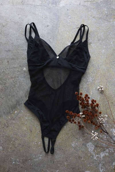 画像17: Nesari crl teddy | クロッチレステディ（ワイヤーなし・オープンクロッチ・シースルー・ブラック）  | Obsessive 高級Sexyランジェリー (17)