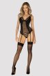 画像5: Nesari corset |  ガーターベルト付きコルセット＆タンガ2点セット（ワイヤーあり・シースルー・ダブルストラップ・ブラック）  | Obsessive 高級Sexyランジェリー (5)