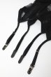 画像17: Nesari corset |  ガーターベルト付きコルセット＆タンガ2点セット（ワイヤーあり・シースルー・ダブルストラップ・ブラック）  | Obsessive 高級Sexyランジェリー   (17)