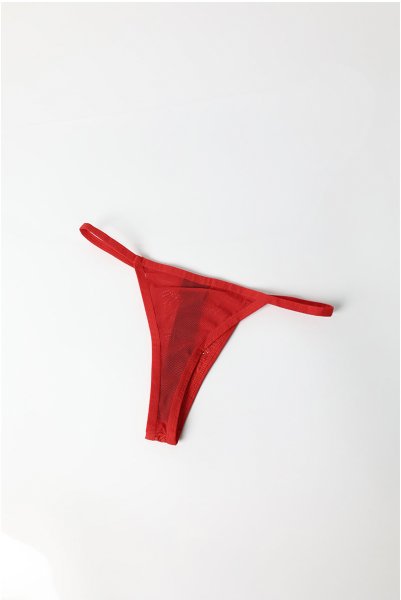 画像17: Chilisa 3-pcs set｜ブラ＆ガーターベルト＆タンガ3点セット（ワイヤーなし・レース・シースルー・レッド） | Obsessive 高級Sexyランジェリー (17)