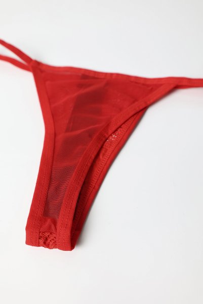 画像18: Chilisa 3-pcs set｜ブラ＆ガーターベルト＆タンガ3点セット（ワイヤーなし・レース・シースルー・レッド） | Obsessive 高級Sexyランジェリー (18)