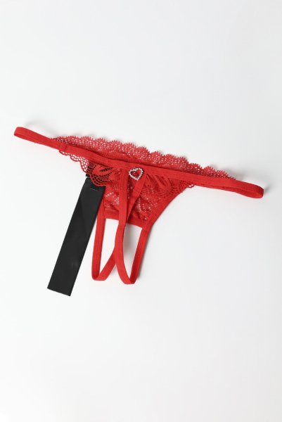 画像10: Chilisa crotchless thong | クロッチレスタンガ（オープンクロッチ・レース・シースルー・レッド）| Obsessive 高級Sexyランジェリー (10)