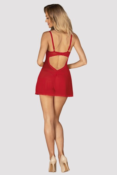 画像6: Chilisa babydoll & thong｜ベビードール＆タンガ（ワイヤーなし・レース・シースルー・レッド）| Obsessive 高級Sexyランジェリー (6)