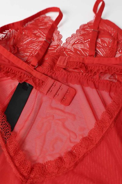 画像22: Chilisa babydoll & thong｜ベビードール＆タンガ（ワイヤーなし・レース・シースルー・レッド）| Obsessive 高級Sexyランジェリー (22)