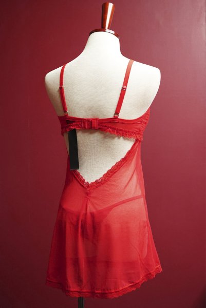 画像12: Chilisa babydoll & thong｜ベビードール＆タンガ（ワイヤーなし・レース・シースルー・レッド）| Obsessive 高級Sexyランジェリー (12)