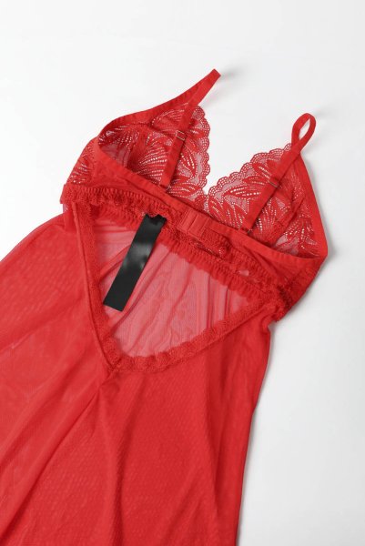 画像20: Chilisa babydoll & thong｜ベビードール＆タンガ（ワイヤーなし・レース・シースルー・レッド）| Obsessive 高級Sexyランジェリー (20)