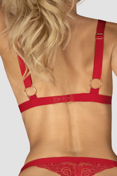 画像6: Elianes 2 pcs set | ブラ&タンガ 2点セット・ノンパテッドブラ・ノンワイヤー・Tバック・レッド| obsessive 高級Sexyランジェリー (6)