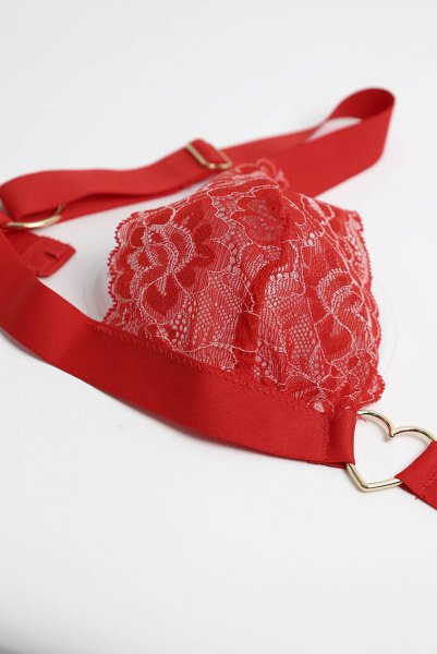 画像19: Elianes 2 pcs set | ブラ&タンガ 2点セット・ノンパテッドブラ・ノンワイヤー・Tバック・レッド| obsessive 高級Sexyランジェリー (19)