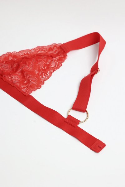 画像21: Elianes 2 pcs set | ブラ&タンガ 2点セット・ノンパテッドブラ・ノンワイヤー・Tバック・レッド| obsessive 高級Sexyランジェリー (21)