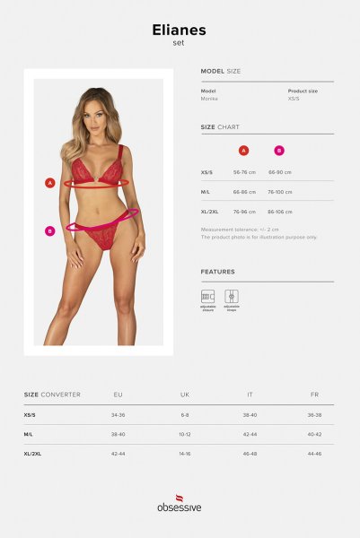 画像30: Elianes 2 pcs set | ブラ&タンガ 2点セット・ノンパテッドブラ・ノンワイヤー・Tバック・レッド| obsessive 高級Sexyランジェリー (30)