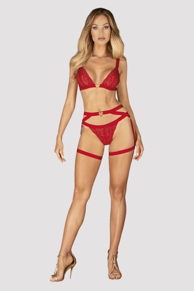 画像9: Elianes harness | ガーターベルト風ハーネス・レッド| obsessive 高級Sexyランジェリー (9)