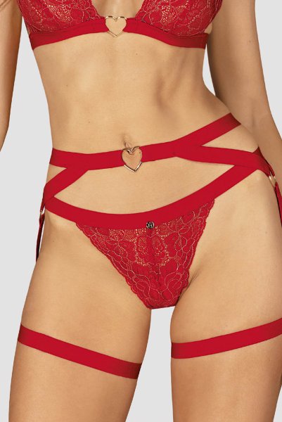 画像5: Elianes harness | ガーターベルト風ハーネス・レッド| obsessive 高級Sexyランジェリー (5)