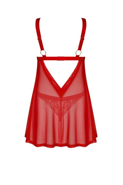 画像2: Elianes babydoll | ベビードール＆タンガ・レッド| obsessive 高級Sexyランジェリー (2)