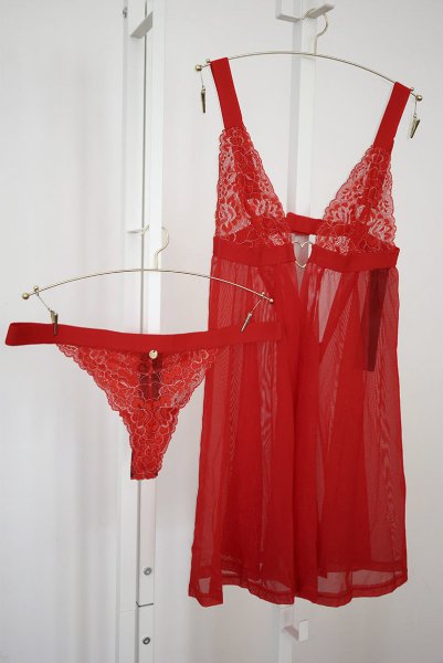 画像26: Elianes babydoll | ベビードール＆タンガ・レッド| obsessive 高級Sexyランジェリー (26)