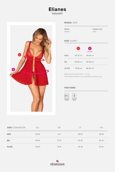 画像27: Elianes babydoll | ベビードール＆タンガ・レッド| obsessive 高級Sexyランジェリー (27)