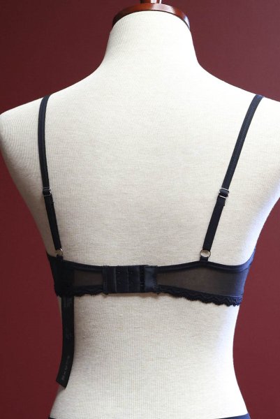 画像14: Chemeris 3 pcs set｜ワイヤー入りブラ＆ガーターベルト＆タンガ3点セット（幾何学模様・シースルー・ブラック） | Obsessive 高級Sexyランジェリー (14)