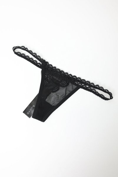 画像25: Chemeris 3 pcs set｜ワイヤー入りブラ＆ガーターベルト＆タンガ3点セット（幾何学模様・シースルー・ブラック） | Obsessive 高級Sexyランジェリー (25)