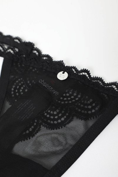 画像24: Chemeris babydoll|ワイヤー入りベビードール&タンガ(幾何学模様・シースルー・ブラック)| Obsessive 高級Sexyランジェリー (24)