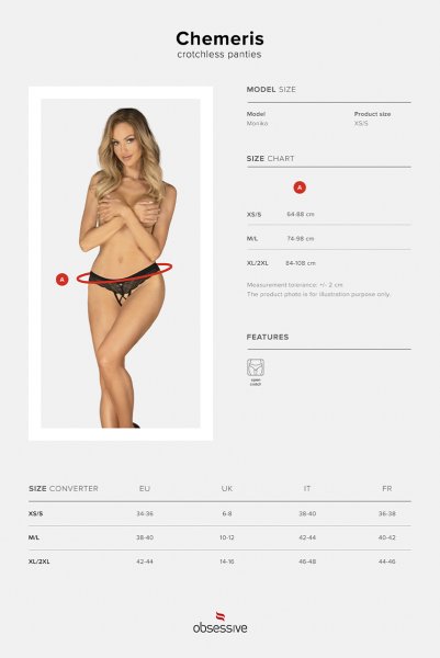画像12: Chemeris crotchless panties | クロッチレスタンガ（オープンクロッチ・幾何学模様・シースルー・ブラック）| Obsessive 高級Sexyランジェリー (12)