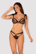 画像1: Obsessivia set | black | ブラ＆ショーツ2点セット・ワイヤーあり・ブラック   | 高級Sexyランジェリー Obsessive (1)