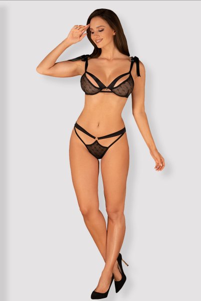 画像3: Obsessivia set | black | ブラ＆ショーツ2点セット・ワイヤーあり・ブラック   | 高級Sexyランジェリー Obsessive (3)
