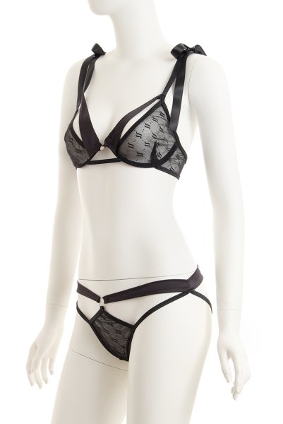 画像9: Obsessivia set | black | ブラ＆ショーツ2点セット・ワイヤーあり・ブラック   | 高級Sexyランジェリー Obsessive (9)