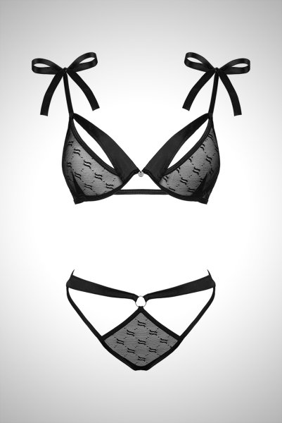 画像19: Obsessivia set | black | ブラ＆ショーツ2点セット・ワイヤーあり・ブラック   | 高級Sexyランジェリー Obsessive (19)