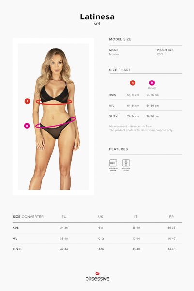 画像29: Latinesa 2 pcs set | ブラ&タンガ 2点セット(ワイヤーなし・フラワーモチーフ・シースルー・ブラック)| Obsessive 高級Sexyランジェリー (29)