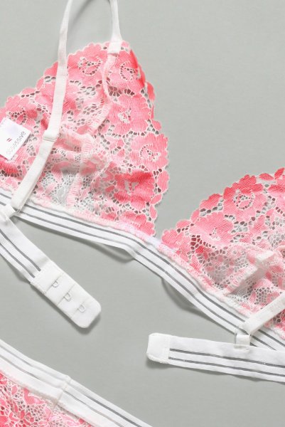 画像14: Bloomys-set | ブラレット＆タンガ2点セット・ノンワイヤー・花柄 |高級Sexyランジェリー Obsessive (14)