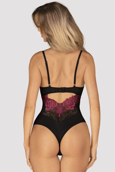 画像4: Rosenty teddy | テディ・ワイヤー入り・ブラック×ピンク  | Obsessive 高級Sexyランジェリー (4)