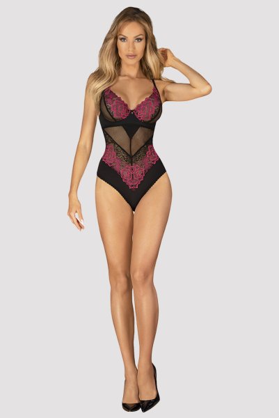 画像5: Rosenty teddy | テディ・ワイヤー入り・ブラック×ピンク  | Obsessive 高級Sexyランジェリー (5)