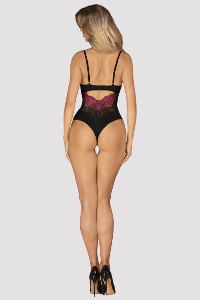 画像6: Rosenty teddy | テディ・ワイヤー入り・ブラック×ピンク  | Obsessive 高級Sexyランジェリー (6)