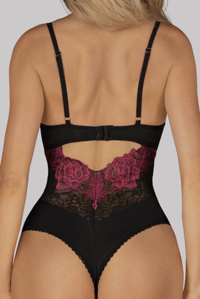 画像8: Rosenty teddy | テディ・ワイヤー入り・ブラック×ピンク  | Obsessive 高級Sexyランジェリー (8)