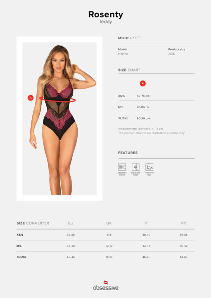 画像27: Rosenty teddy | テディ・ワイヤー入り・ブラック×ピンク  | Obsessive 高級Sexyランジェリー (27)