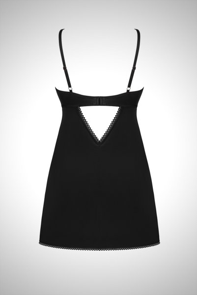 画像2: Rosenty chemise & thong |スリップドレス&タンガ2点セット・ブラック | obsessive 高級Sexyランジェリー (2)