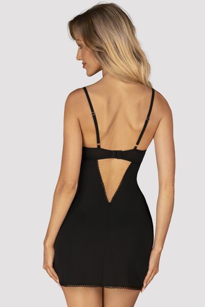 画像4: Rosenty chemise & thong |スリップドレス&タンガ2点セット・ブラック | obsessive 高級Sexyランジェリー (4)