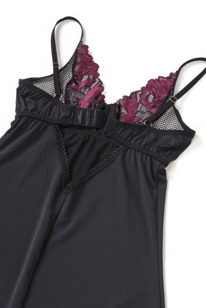 画像12: Rosenty chemise & thong |スリップドレス&タンガ2点セット・ブラック | obsessive 高級Sexyランジェリー (12)