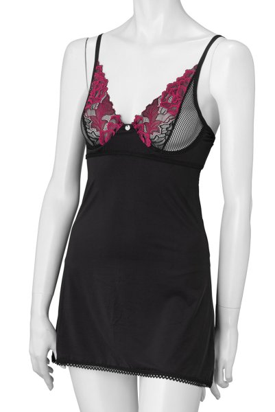 画像17: Rosenty chemise & thong |スリップドレス&タンガ2点セット・ブラック | obsessive 高級Sexyランジェリー (17)