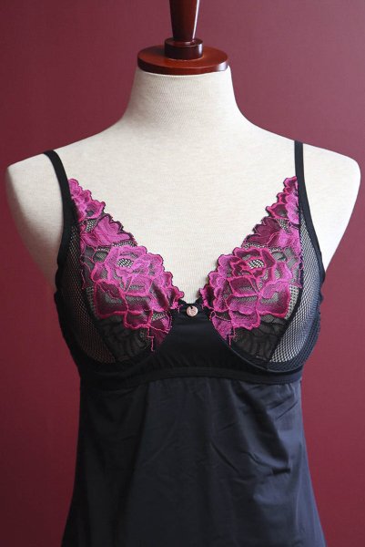 画像23: Rosenty chemise & thong |スリップドレス&タンガ2点セット・ブラック | obsessive 高級Sexyランジェリー (23)