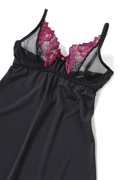 画像11: Rosenty chemise & thong |スリップドレス&タンガ2点セット・ブラック | obsessive 高級Sexyランジェリー (11)