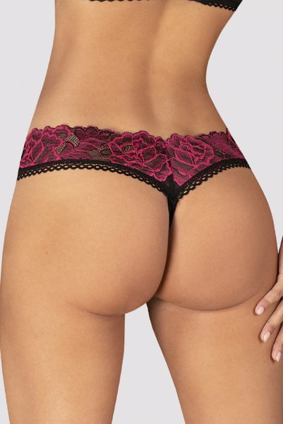 画像10: Rosenty 2-pcs crotchless set | ブラジャー&クロッチレスソング2点セット・ブラック ×ピンク| obsessive 高級Sexyランジェリー (10)