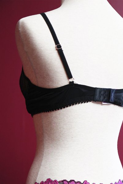 画像22: Rosenty 2-pcs crotchless set | ブラジャー&クロッチレスソング2点セット・ブラック ×ピンク| obsessive 高級Sexyランジェリー (22)