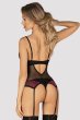 画像4: Rosenty corset |ガーターベルト付きコルセット＆クロッチレスタンガ2点セット・ブラック×ピンク | obsessive 高級Sexyランジェリー (4)