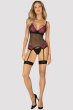 画像5: Rosenty corset |ガーターベルト付きコルセット＆クロッチレスタンガ2点セット・ブラック×ピンク | obsessive 高級Sexyランジェリー (5)