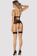 画像6: Rosenty corset |ガーターベルト付きコルセット＆クロッチレスタンガ2点セット・ブラック×ピンク | obsessive 高級Sexyランジェリー輸入下着・ランジェリー   (6)