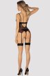 画像6: Rosenty corset |ガーターベルト付きコルセット＆クロッチレスタンガ2点セット・ブラック×ピンク | obsessive 高級Sexyランジェリー (6)