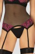 画像9: Rosenty corset |ガーターベルト付きコルセット＆クロッチレスタンガ2点セット・ブラック×ピンク | obsessive 高級Sexyランジェリー (9)