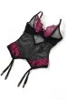 画像11: Rosenty corset |ガーターベルト付きコルセット＆クロッチレスタンガ2点セット・ブラック×ピンク | obsessive 高級Sexyランジェリー (11)